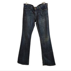 Gold Sign Desire Dark Wash Low-Rise Distressed Fly Front Bootcut Denim Jeans 31